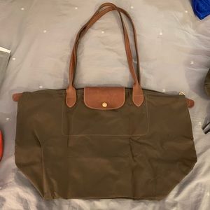 Taupe Longchamp Large Le Pilage Tote